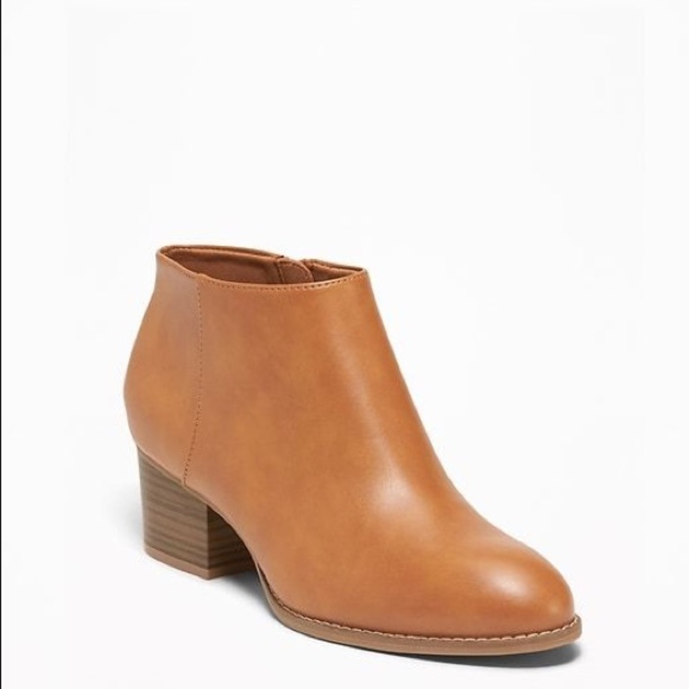 Cognac Old Navy Faux Leather Booties